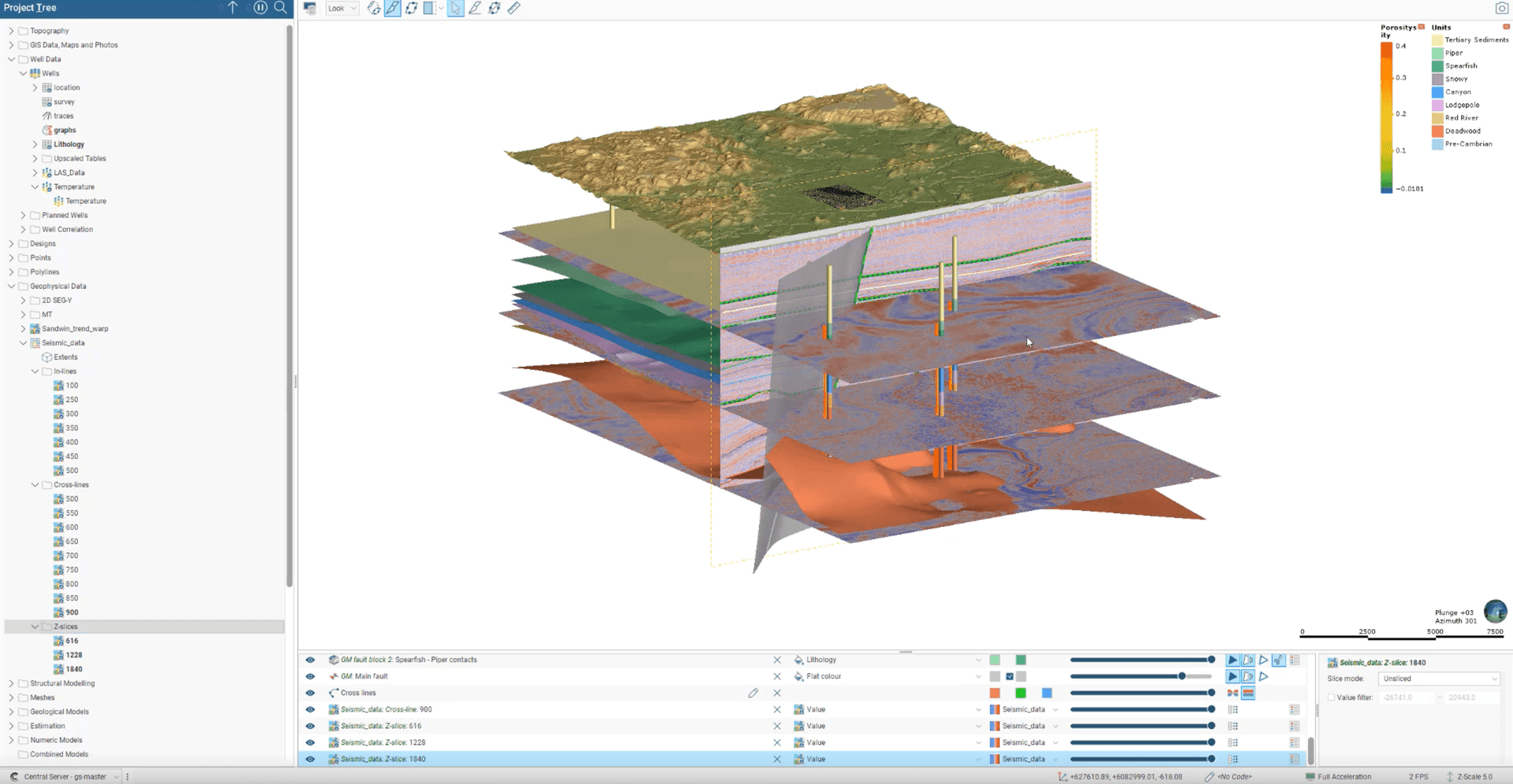 Leapfrog Works Geophysics：地层模型与地球物理剖面