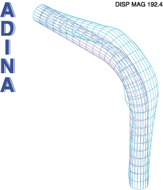 ADINA 热流固耦合：放大显示的结构变形